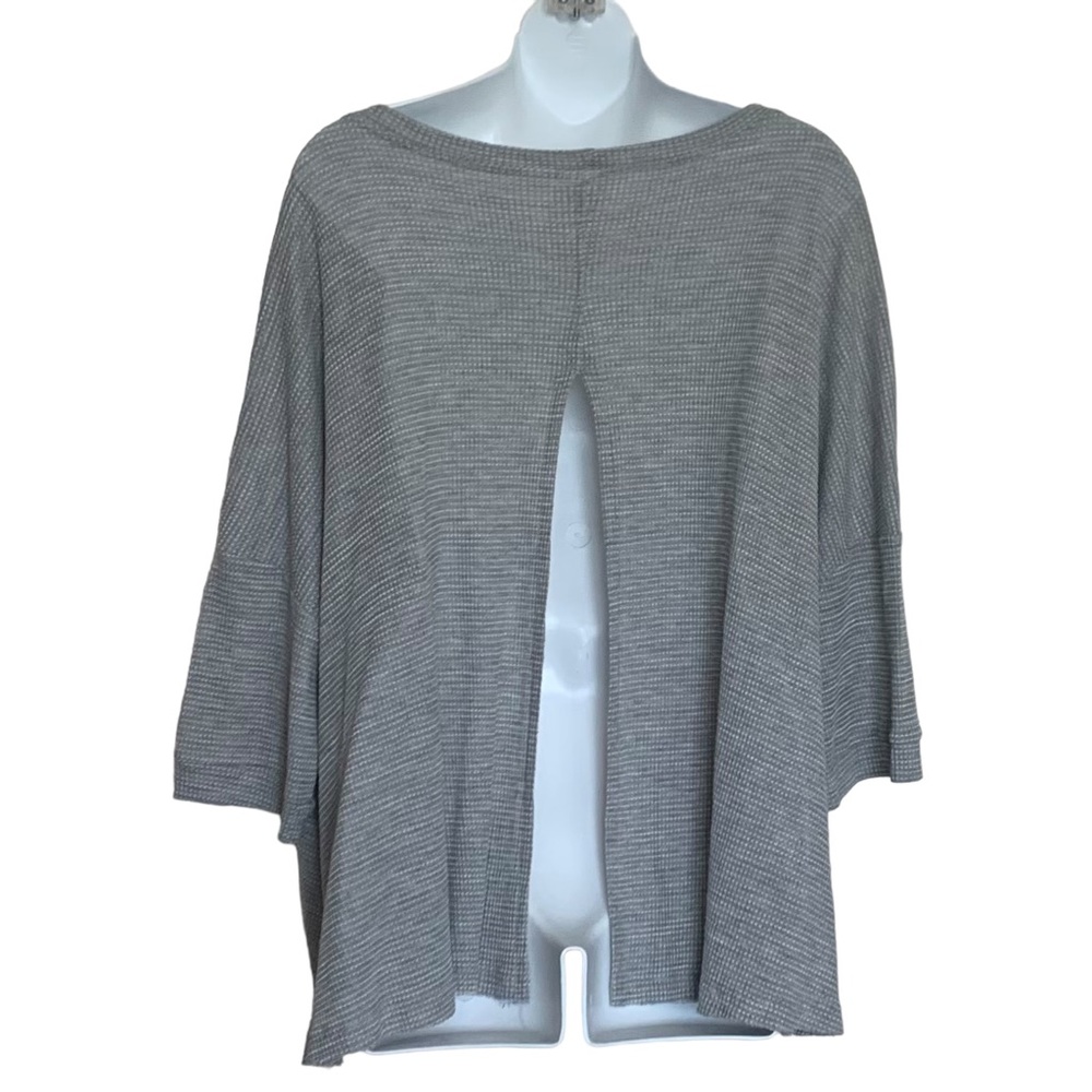 Free People Gray Women Short Sleeve Split Back Top Size Small